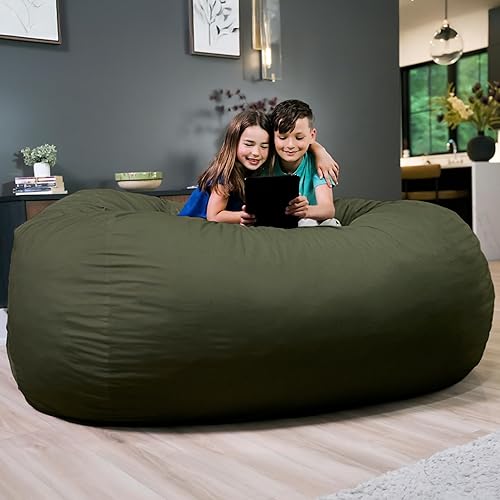 Miniatura 454 de Big Joe Wild Things Foam Filled Animal Bean Bag Chair with Removable Cover, Francesca Feline Snugglepuff, Soft Faux Fur, 3 feet Big