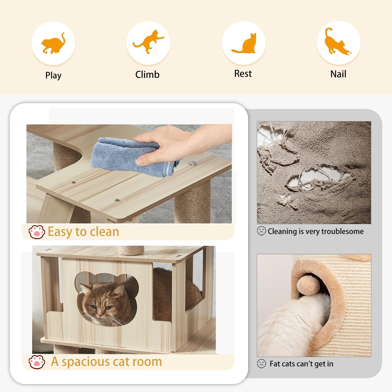 Mekidulu Tiragraffi per gatti, 165 cm, grande con capsula spaziale, colonna in iuta, scala, grotta, giocattolo per gatti, albero in peluche (capacità di carico 25 kg)