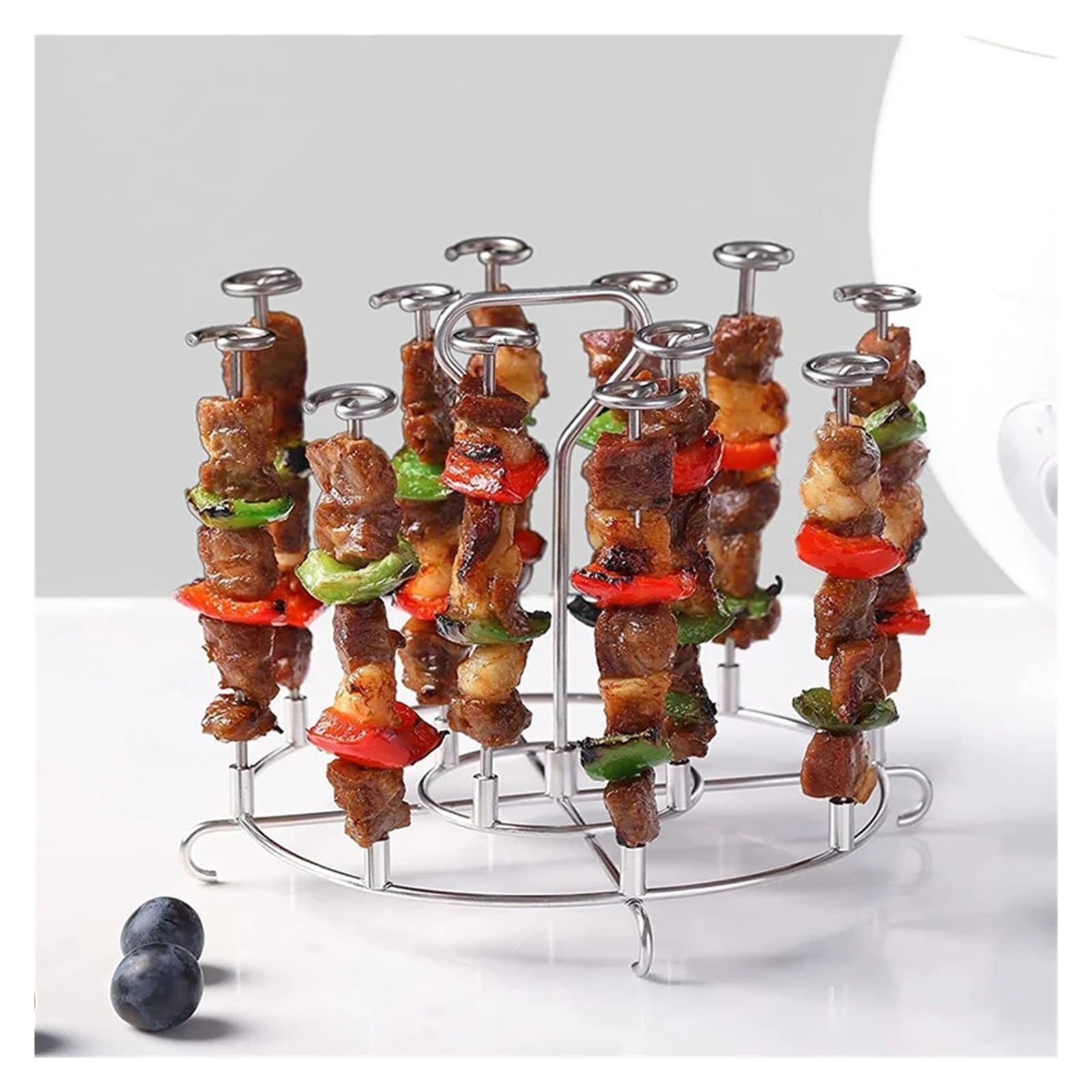 Accesorio para freidora de Aire: Rejilla de Acero Inoxidable para Barbacoa de 3 Niveles para Asar Carne a la perfección. Herramienta Esencial para freír y cocinar.