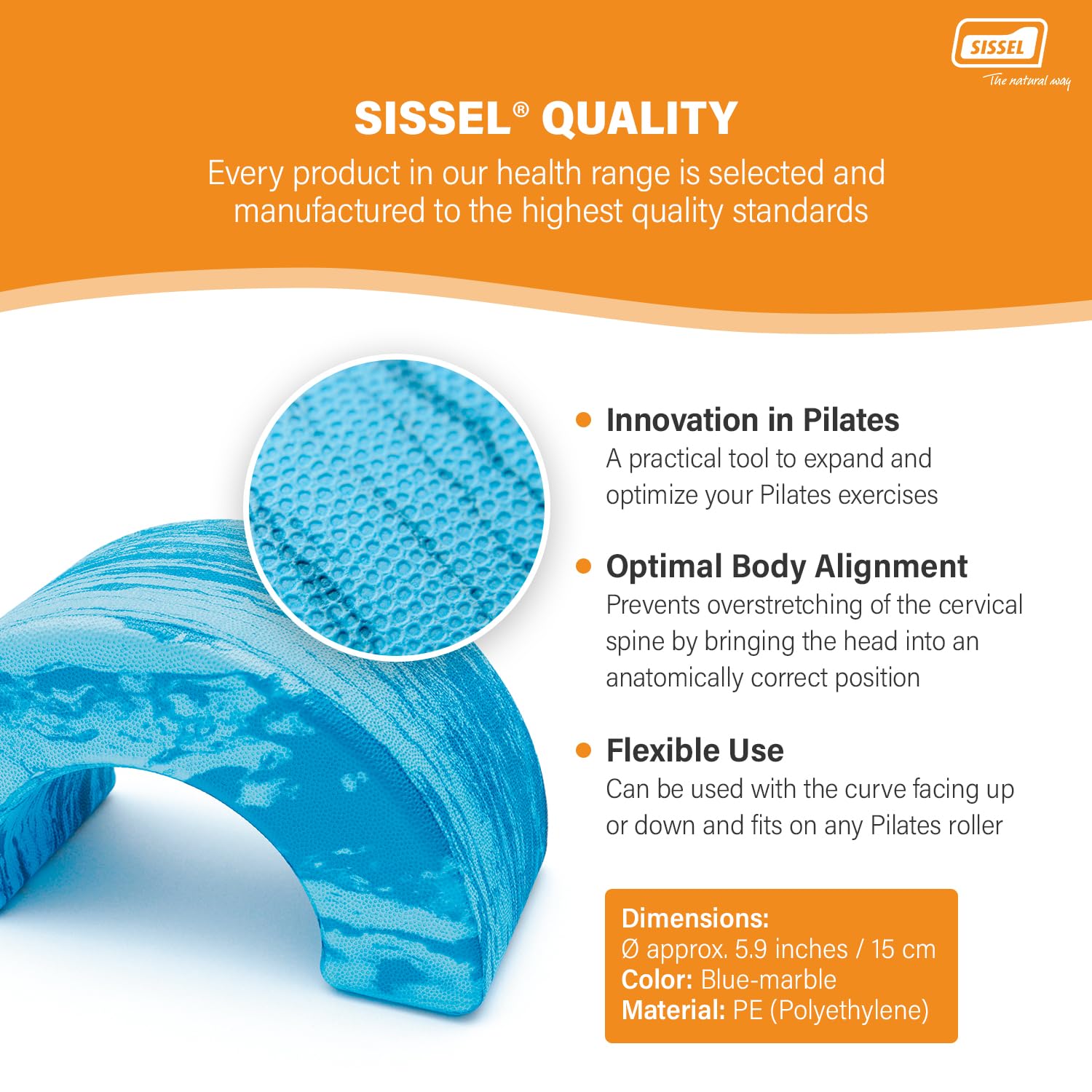 Sissel Pilates Roller Head Align Mixte Adulte, Bleu, Taille Unique