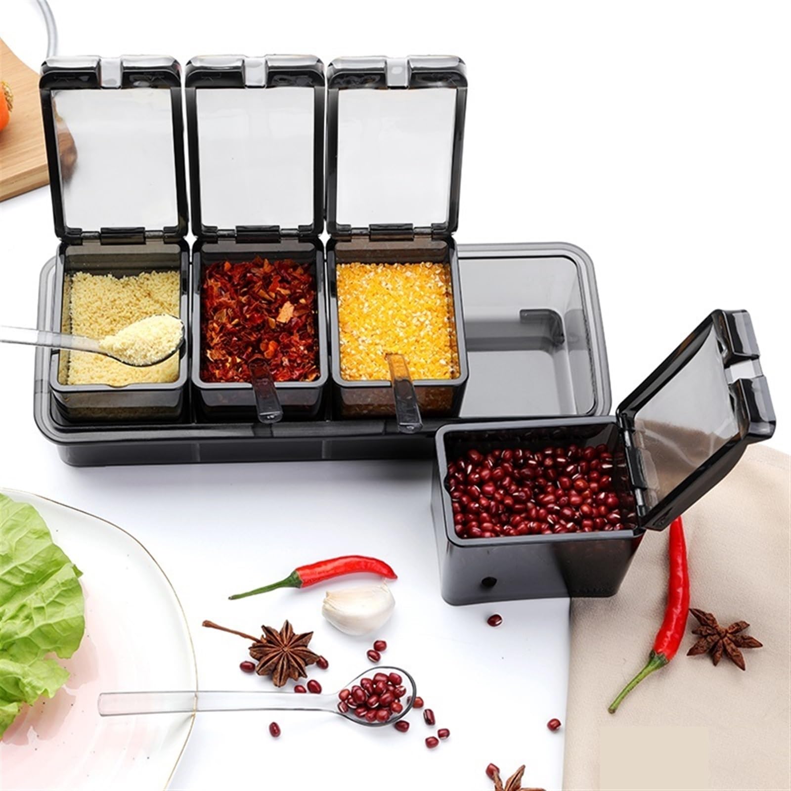 Set di barattoli per spezie, contenitore per condimenti, barattoli e bottiglie, saliera, spezie nizer, set condimenti da cucina, perfetto per erbe e spezie