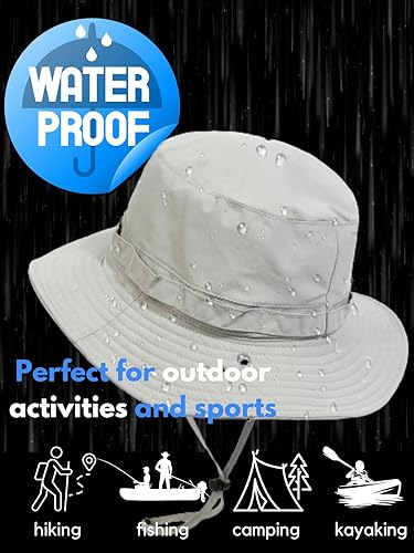 Miniatura 2 de GEGEEN DOMOG Sombreros impermeables de secado rápido, sombrero de lluvia para exteriores, playa, pesca, senderismo, sombrero de sol con cuerdas