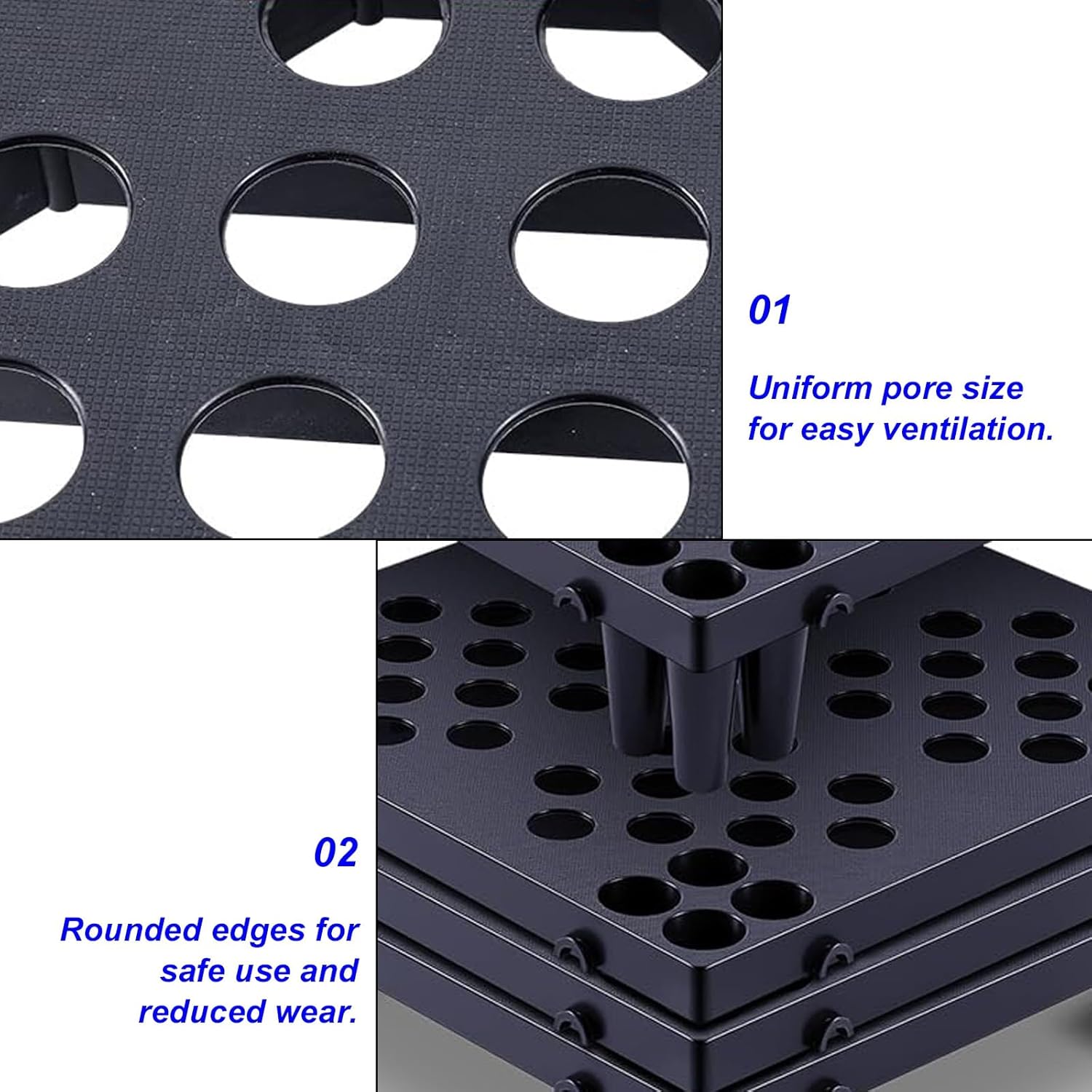 3 Pcs Plastic Pallets for Warehouse, Paint Holder Tray, High Compressive Strength, HDPE Material, Suitable for Warehouses, Logistics(Blue,30x40x10CM/12x16x4IN)