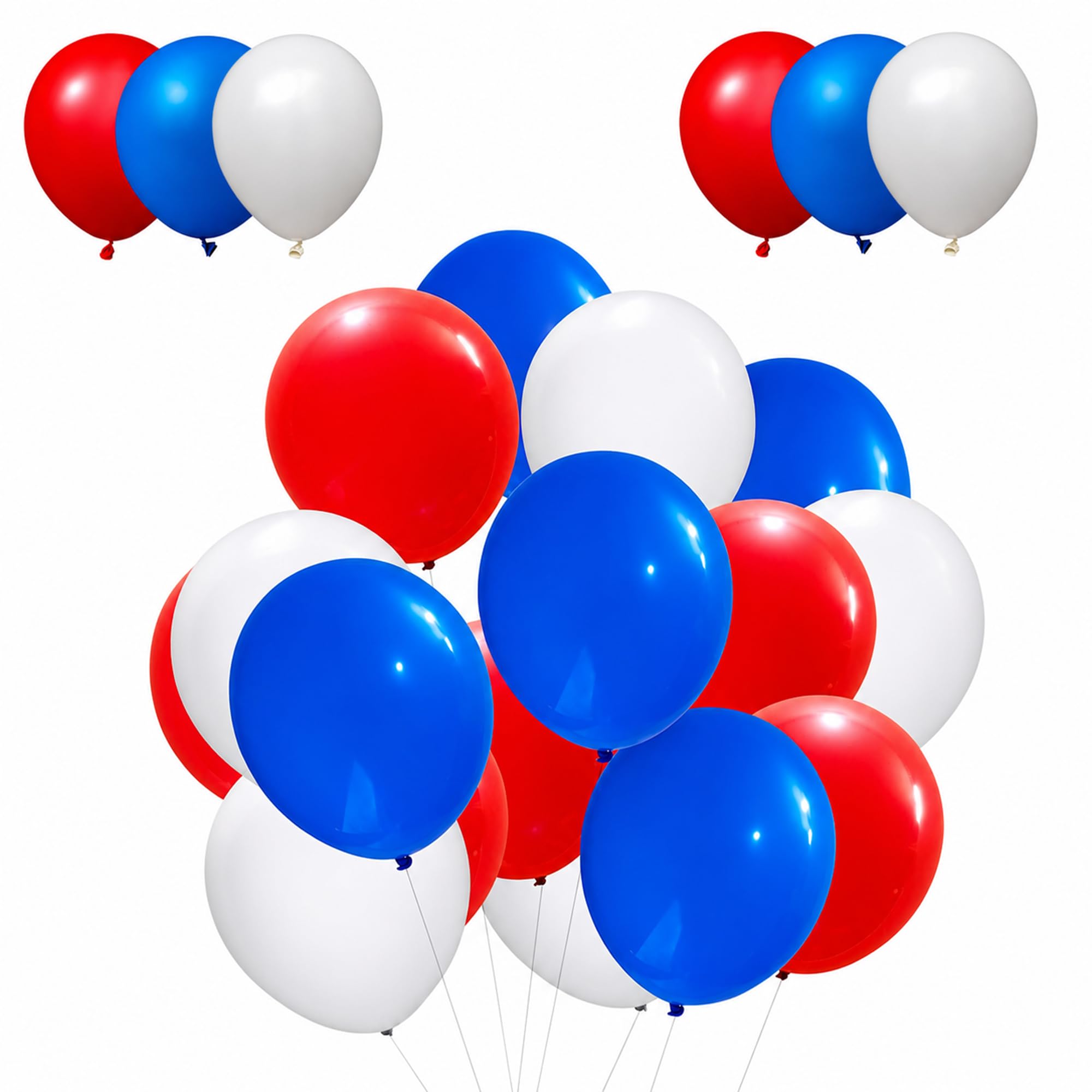Trimming Shop Union Jack Themed Red White Blue Plain Balloons - 10 Inch Party Balloons for British Celebrations, Street Parties, Coronation Events Decorations, 300pcs