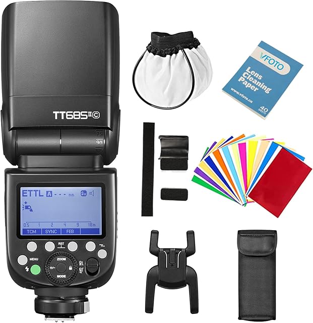 Godox TT685II-C E-TTL Flash Speedlite GN60 HSS 1/8000s 2.4G Wireless Transmission Compatible for Canon Camera EOS 5D Mark III 5D Mark II 6D 7D 60D 50D 40D 30D 650D 600D 550D 500D 450D 400D 1100D