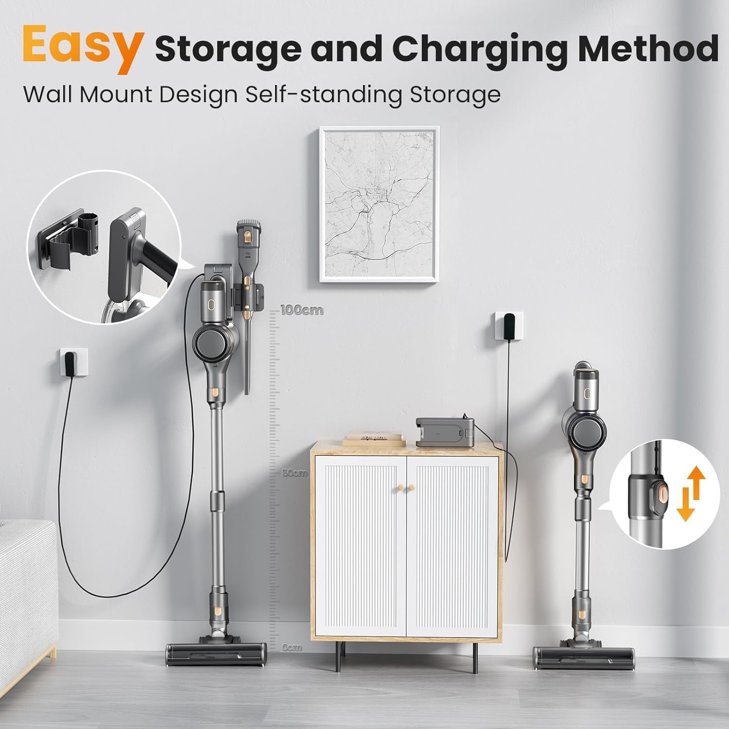 Dzaki S9X Vacuum Cleaners for Home,400W 50KPa Cordless Stick Vacuum Cleaner,Up to 55 Mins Runtime,Smart Induction Auto-Adjustment,Rechargeable Battery Vacuum Cordless for Carpet Floor Pet Hair(Gray)