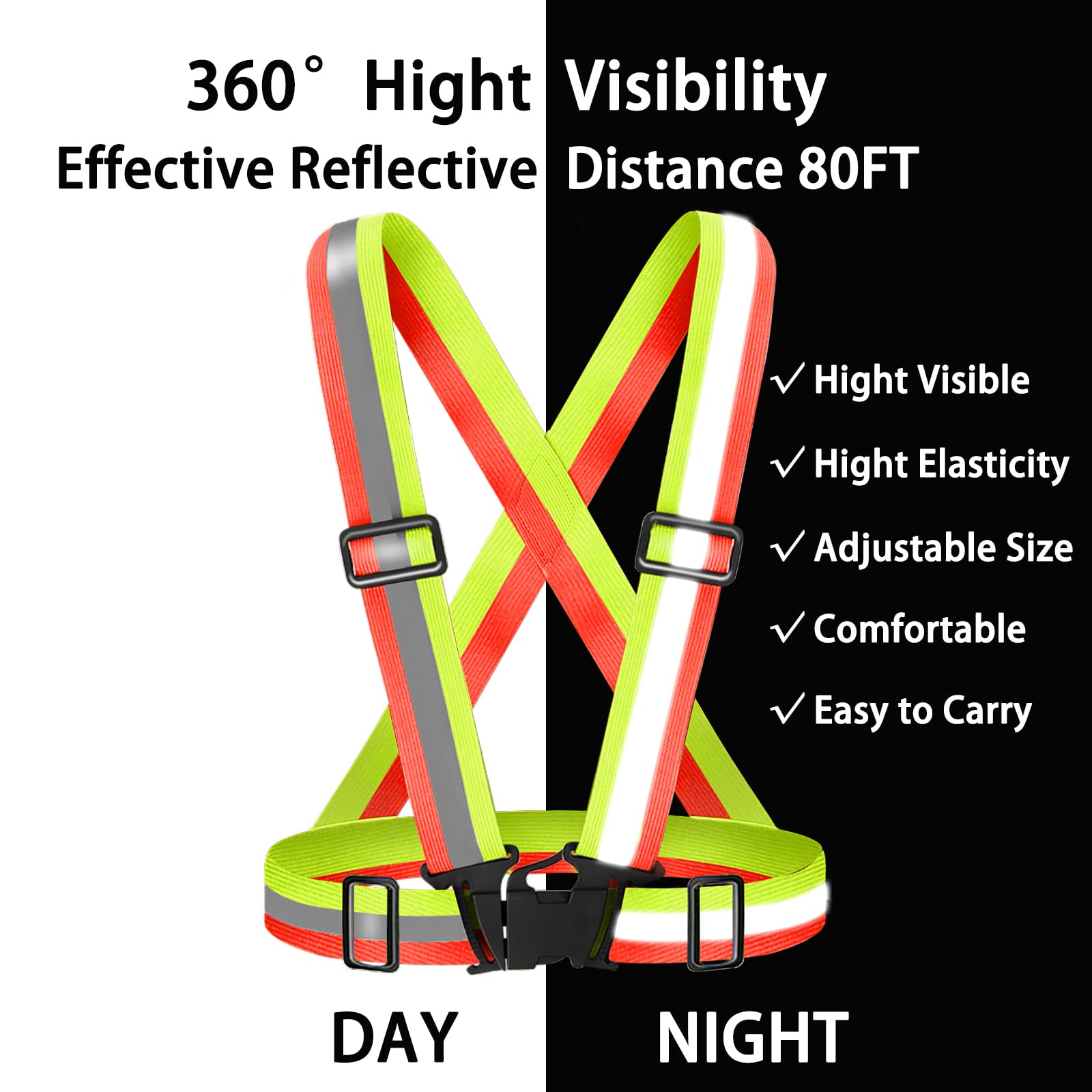 Chaleco reflectante para correr para mujer que camina por la noche, chaleco de seguridad para correr con correa reflectante de visibilidad 360 grados