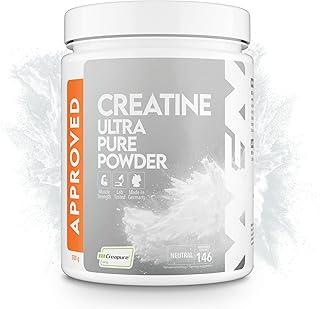 WFN Approved Creatine - Creapure - Neutro - 500 g - Creatina monoidrato - Polvere - Vegano - 146 porzioni - Prodotto in Germania - Testato in laboratorio esterno