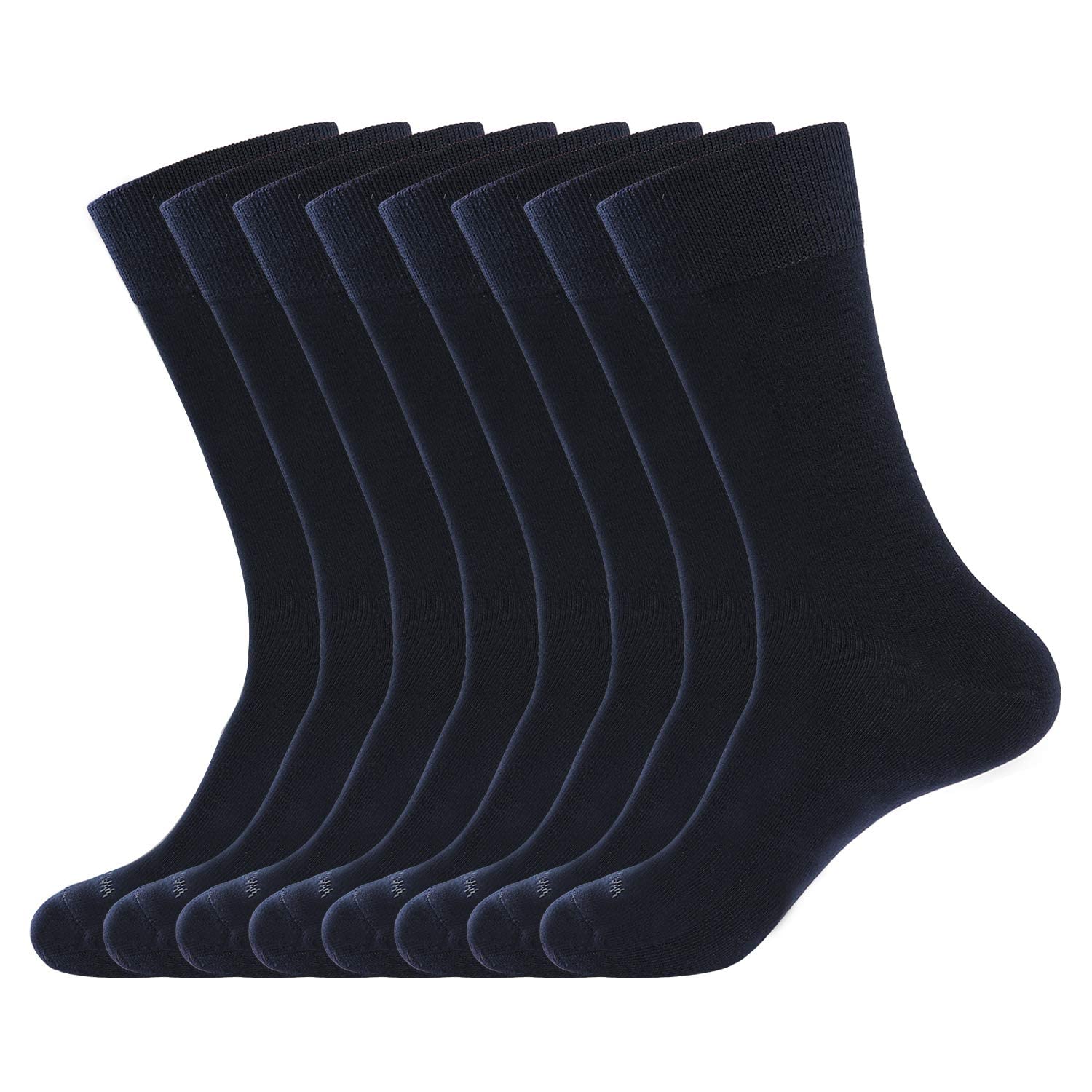 WANDER Men's Dress Socks Cotton Thin Classic Lightweight Socks 6/8 Pairs Solid & Patterned Soft Breathable Socks