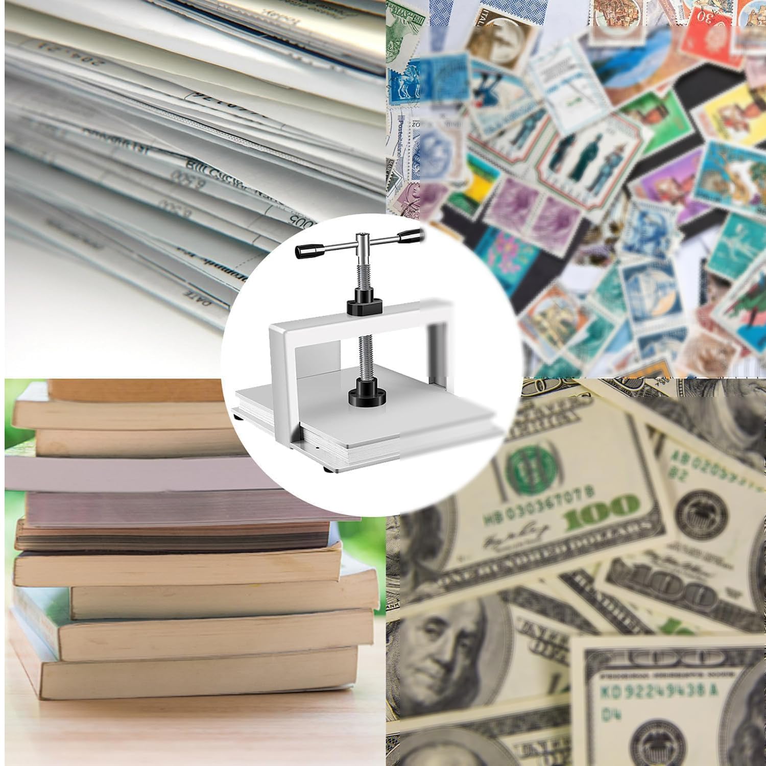 Presse à reliure manuelle en acier robuste de 1500 kg pour aplatir le papier A4 A3, bons d'achat, stable et durable pour une utilisation professionnelle
