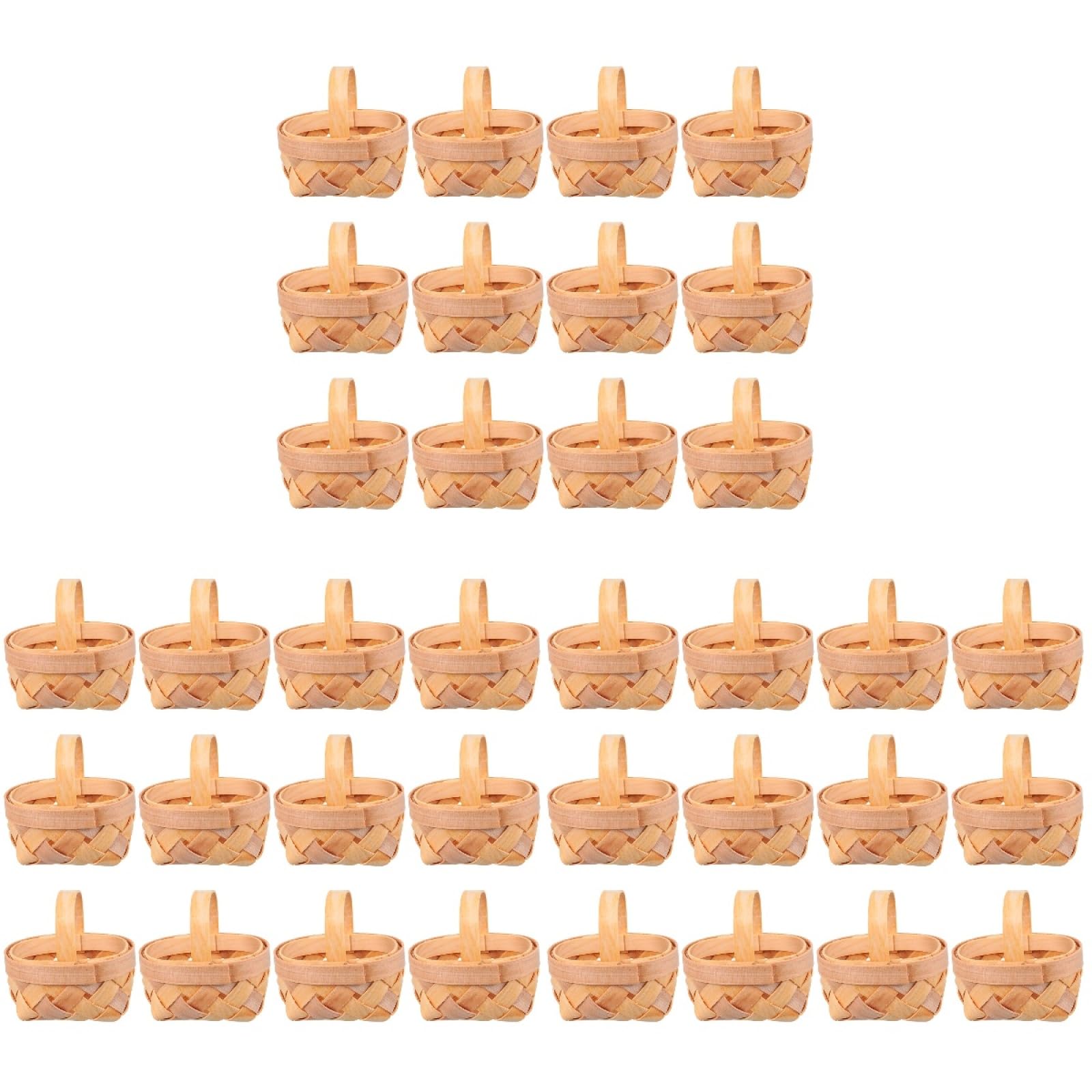 Tofficu 2Iin Mini Woven Baskets With Handles, Mini Easter Knitting Baskets, Party Tiny Basket for Party Favors Crafts Decor Wedding Party Favor Farmhouse Decor