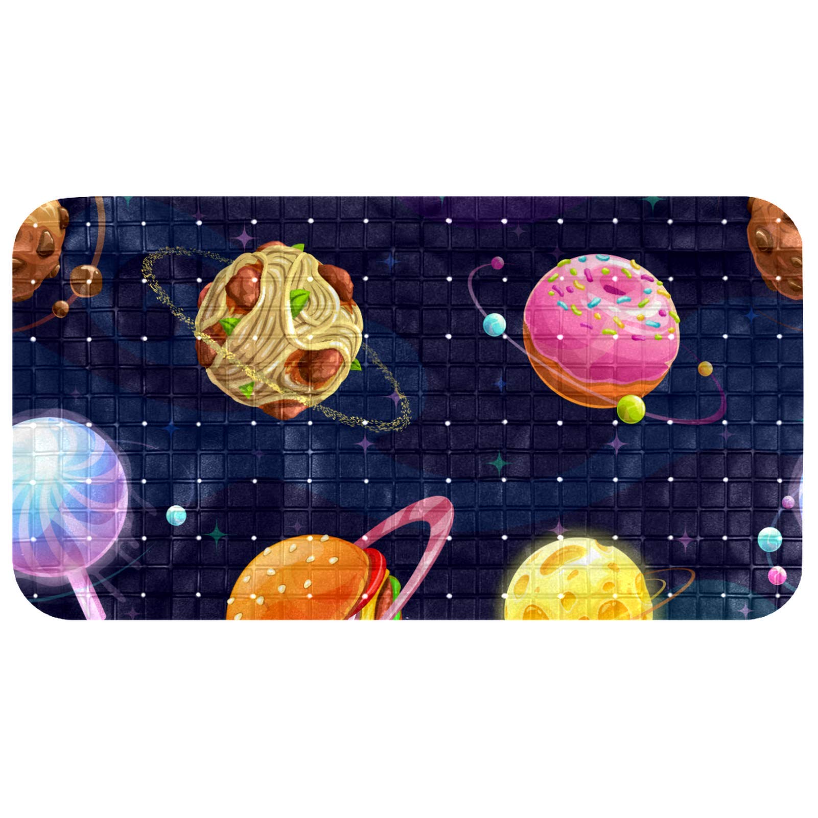 Alfombrilla de ducha Bennigiry antideslizante con ventosas seguras y diseño de planetas