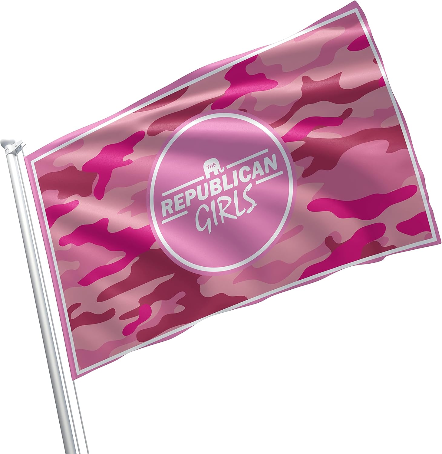 Republican Girls Pink Trump Supporter MAGA Still My President 2nd Amendment Constitution Rights 3x5 Feet Flag Banner Vivid Color Double Stitched Brass Grommets (Camo 1)