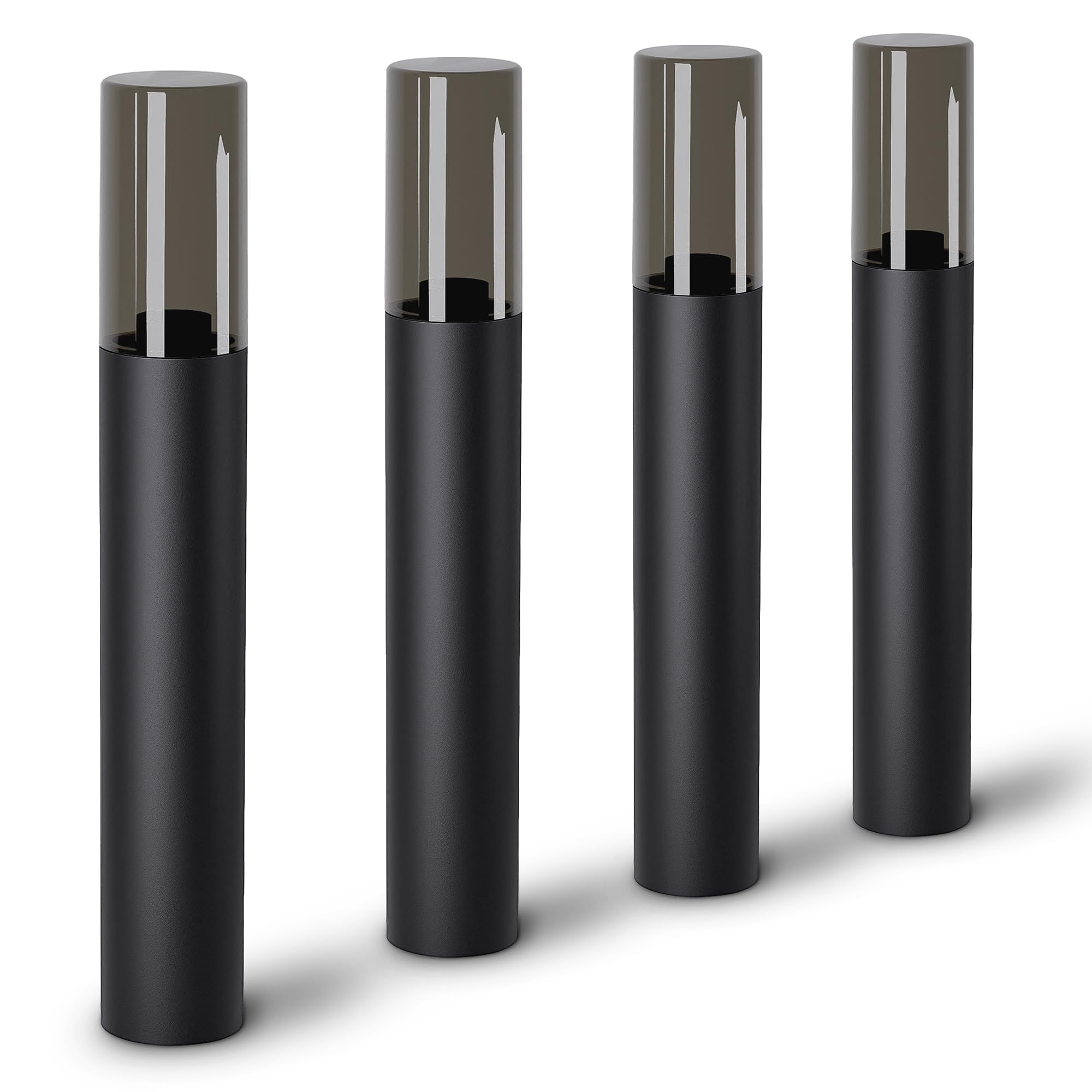 SSC-LUXon 4 Stück VARDA Standleuchte Außen schwarz E27 Fassung - Außenstehleuchte Höhe 50 cm Gehwegleuchte Design Pollerlampe