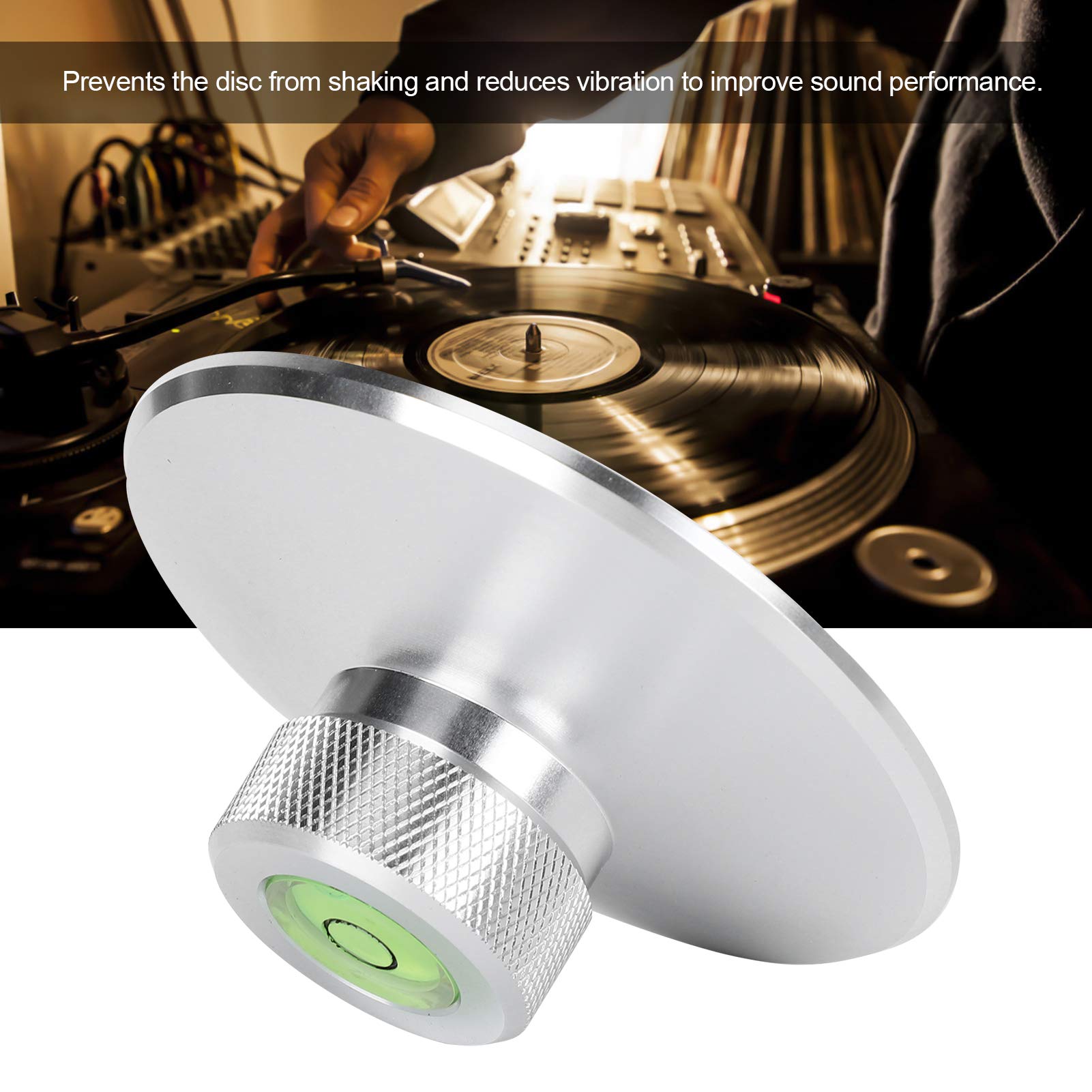 Tissting Stabilizzatore del Disco per Dischi in Vinile Peso del Disco in Metallo Giradischi Stabilizzatore del Disco Ammortizzante Accessori per Dischi Giradischi(Argento)