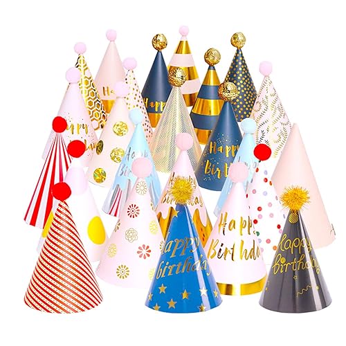24 Pcs Simple polymer Lovely Paper Cone Party Hats with