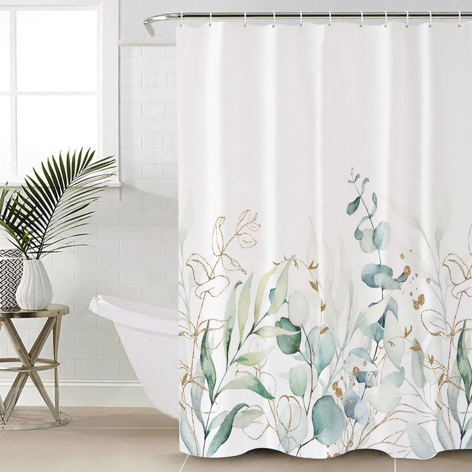 Cortina De Ducha Con Diseño De Pájaros Tropicales, Hojas Verdes De Loro, Antimoho, Impermeable, Lavable, Con 12 Ganchos | Leroy Merlin