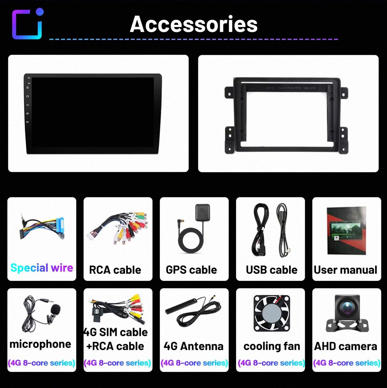 Car Stereo Carplay Radio de Coche para Suzuki Grand Vitara/Escudo 2005-2015 Soporta Bluetooth, Control Volante, USB, WiFi, 4G, Mirror-Link, GPS Navegador/Radio FM, 4 Nuclear 1G+32G