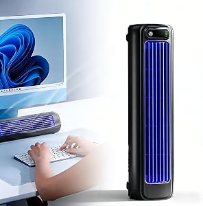 Cooling Ace Portable Air Conditioner, New Cooling Fan with 3 Speeds & LED Touch Screen, Personal Evaporative Air Cooler with USB Rechargeable, for Bedroom Office Home (1PCS Gray)