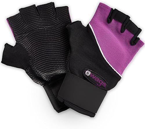 Miniatura 8 de Guantes de soporte de muñeca con almohadilla de gel ergonómica patentada y muñequera para entrenamientos de mujeres y hombres Púrpura,Negro