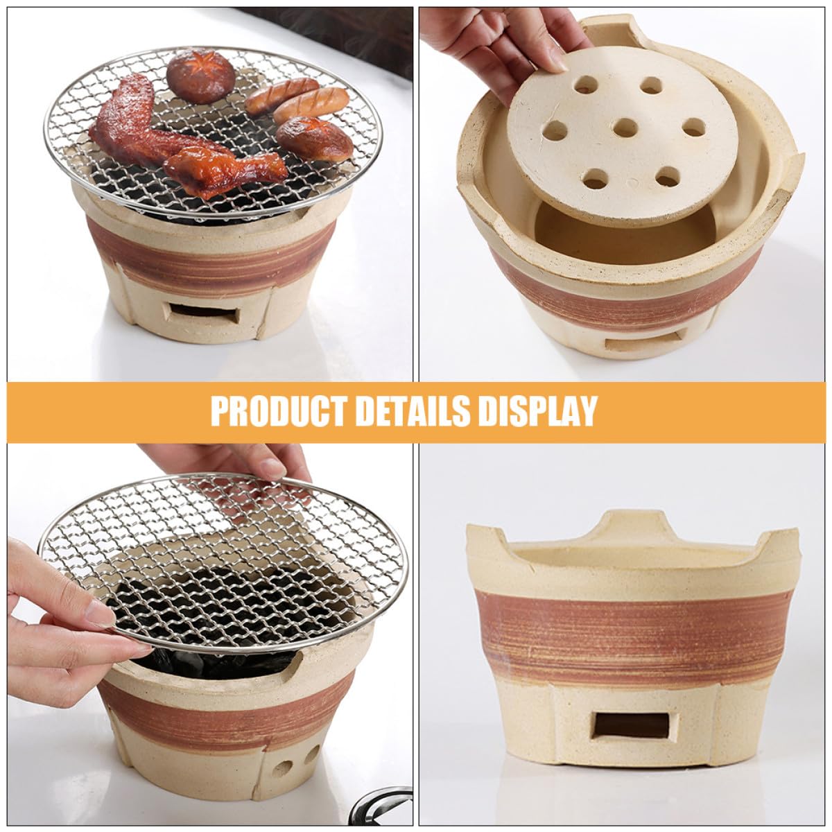 Leichter Outdoor Grill aus Ton für Camping und Grillen Multifunktionaler Holzkohlegrill als Praktisches Grillzubehör für Draußen und Garten