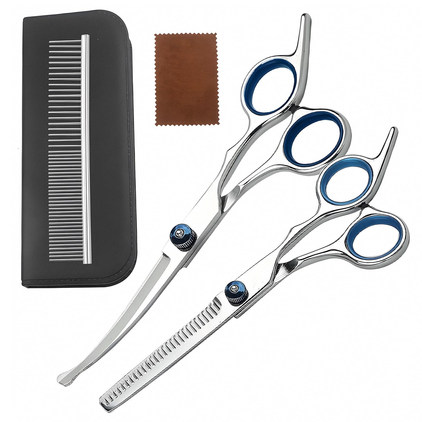 DOETYD Pet Grooming Scissors, Upper Curved Pet Grooming Scissors Set with Safety Rounded Tips, 6.7-Inch, Stainless Steel, Pet Cat and Dog Hair Trimming, Professional Pet Hair Care Tool. โ image 1
