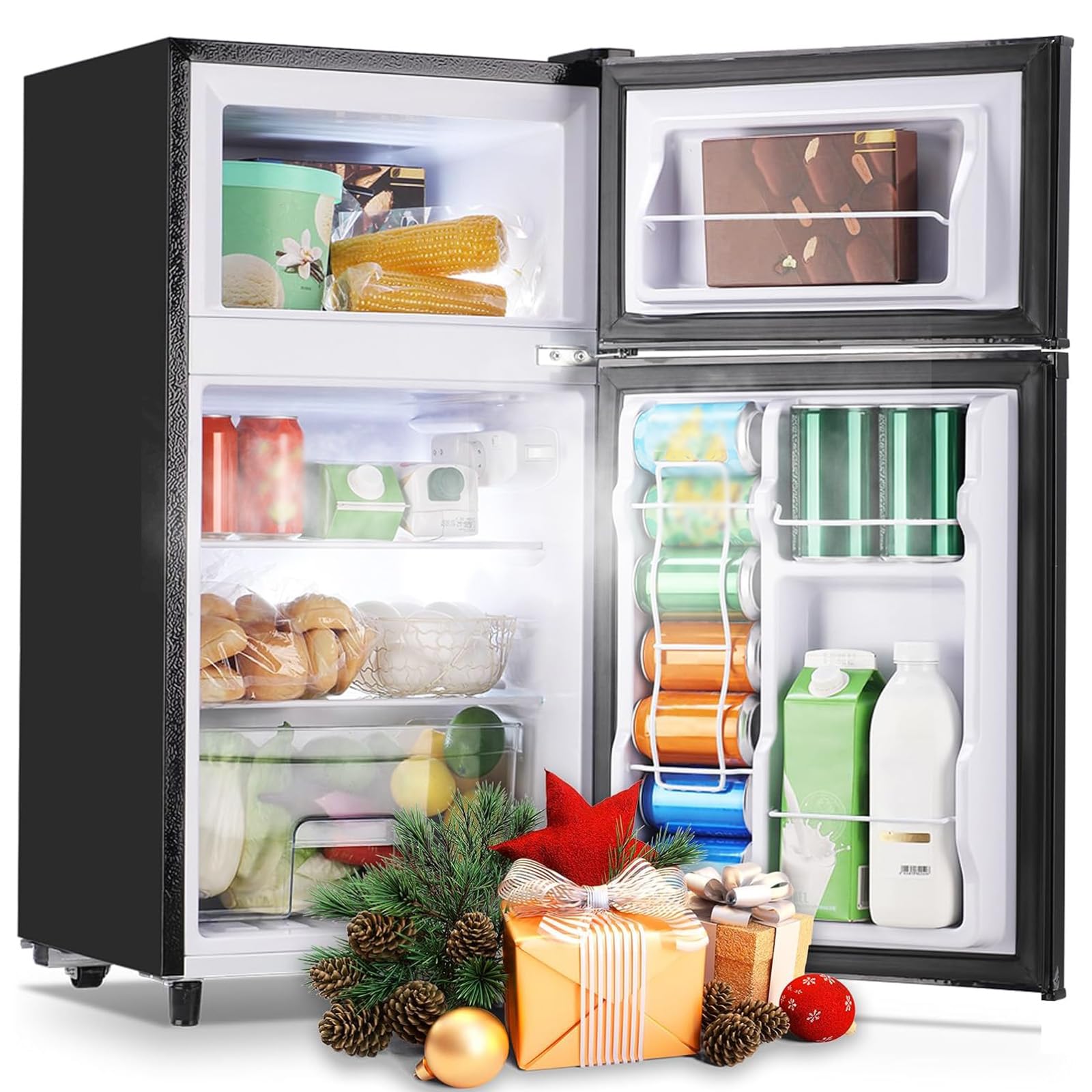 WANAI D-100-4 3.5 cu ft Compact Freezer Black