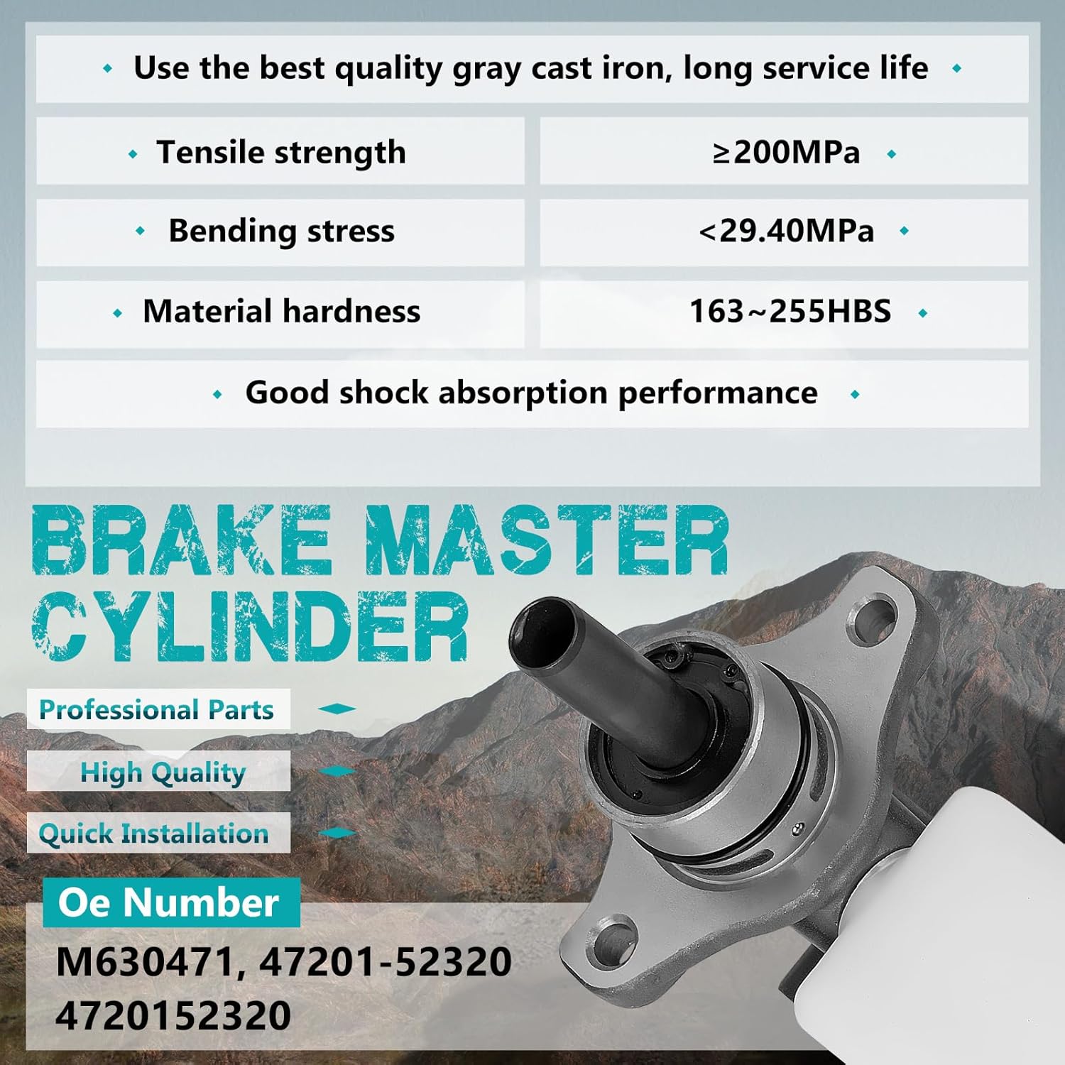 M630471 Brake Master Cylinder with Reservoir and Sensor Compatible with Toyota Yaris 2007-2011 2019 1.5L, Replace OE M630471, 47201-52320, 4720152320