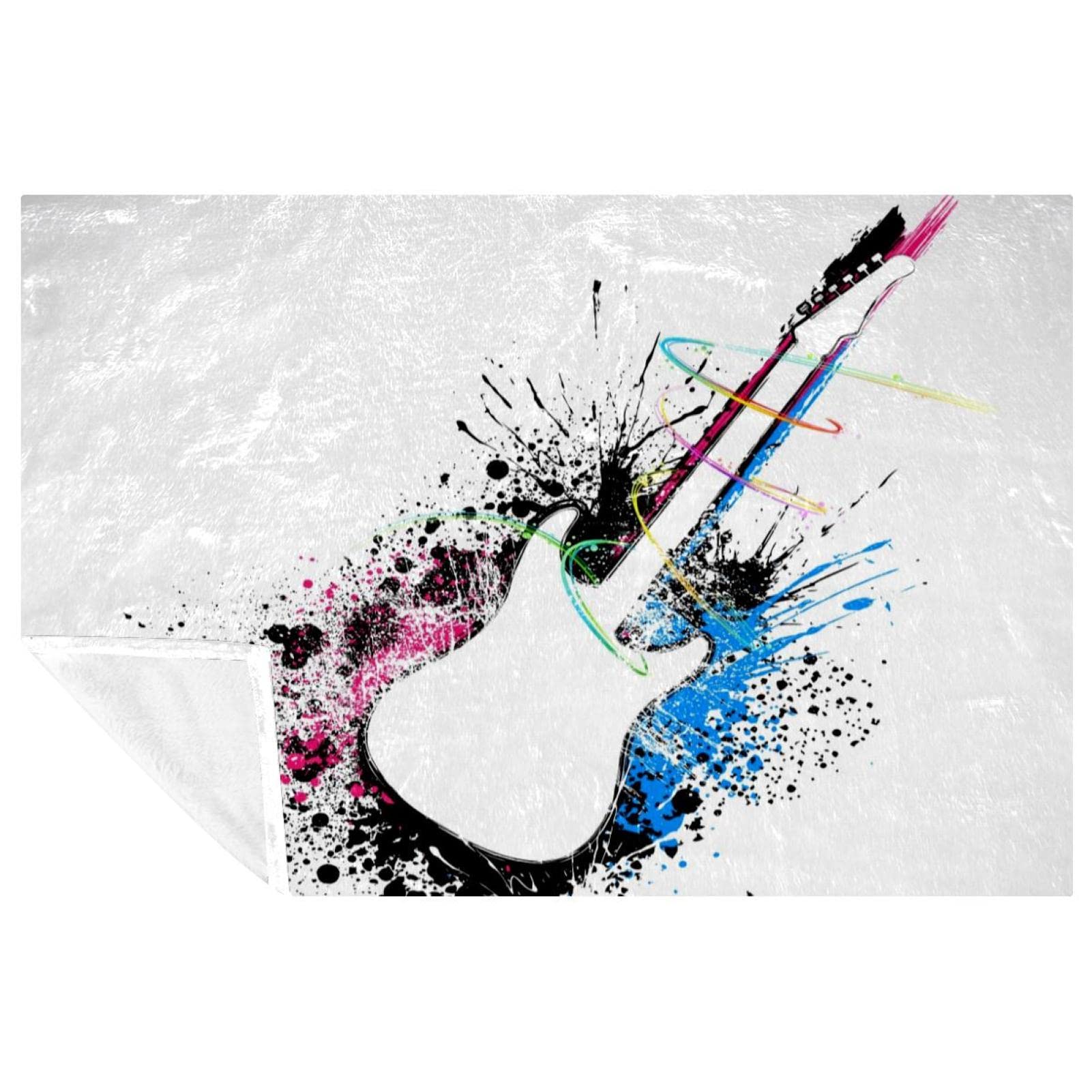 Couverture douce de lit 150x100 plaid canapé guitare