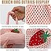 Stizimn Cute Strawberry Pattern Tote Bag Crochet Tote Bag Shoulder Bag Handbags Knitting Bag Aesthetic Handmade Weaving (Pink)