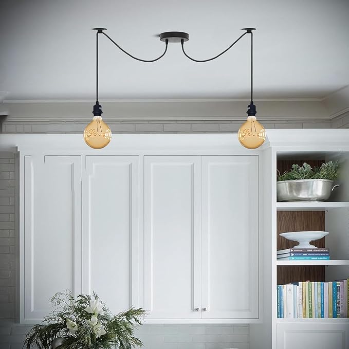 LEDSone LEDSone Spinlampen, Spider Hanglampen Plafondkroonluchter, E27 Vintage Plafondlampen, Industriële Verlichting voor Slaapkamer Keuken Bar (Stijl 1, Zonder Lamp) (Style 1, Without Bulb) photo 2