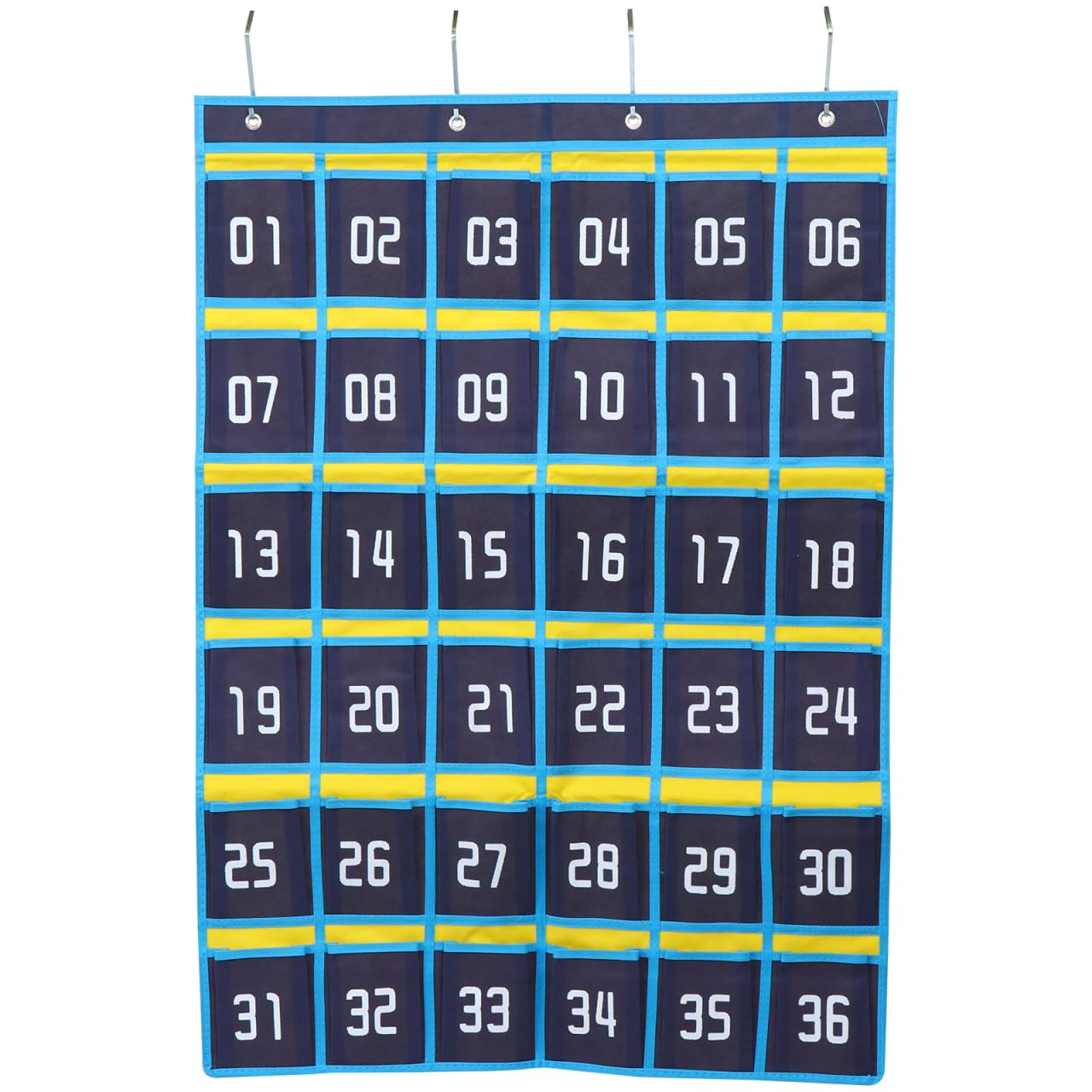 Didiseaon Cell Phone Holder Classroom: Calculator Holder for Classroom Mobile Phone Storage Pouch 36 Numbered Pockets Wall Hanging with 4 Hooks for Office Small Item Organization