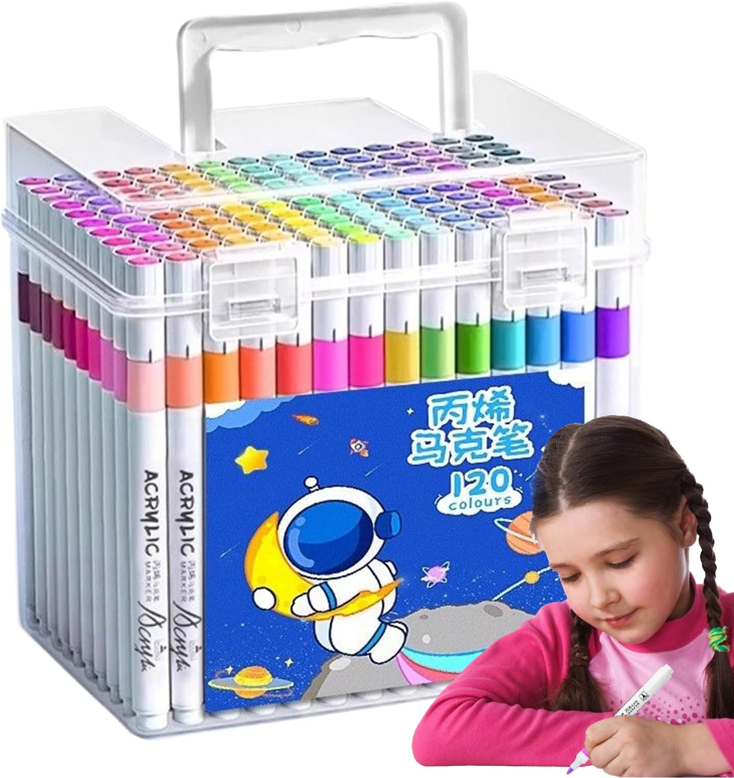 Acrylic Markers - 1.5x13cm Acrylic Paint Pens | Coloring Markers For Kids | 120 Colors Quick Dry Coloring Pans For Drawing Art Sketchers Crafts