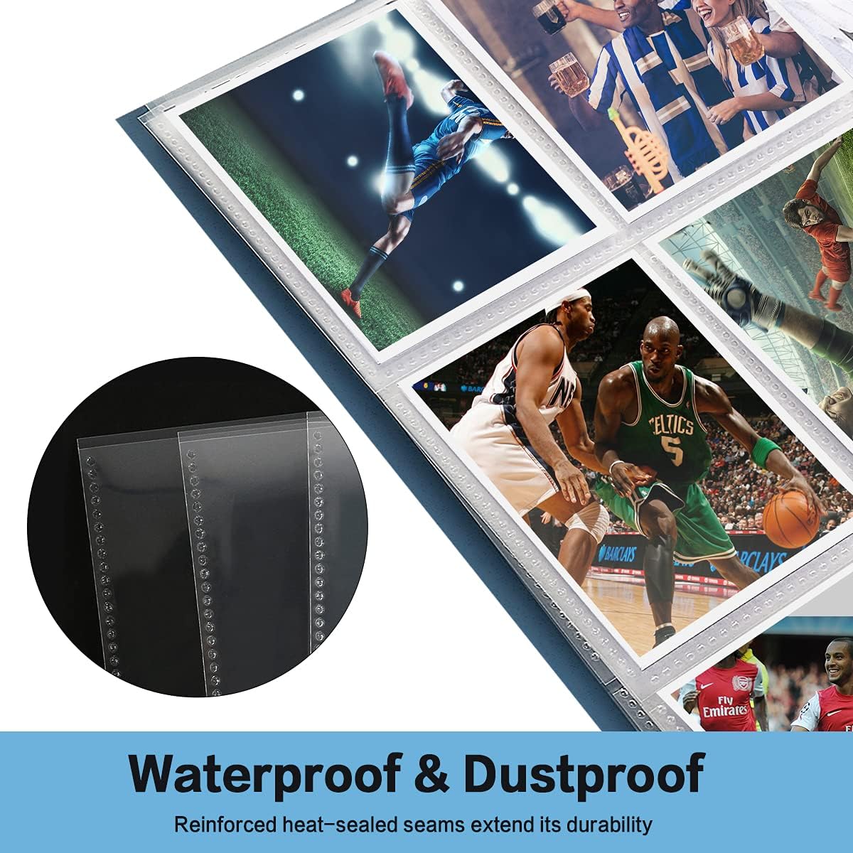 HERKKA Trading Card Sleeve Pages, 100 Pack 9 Pocket Trading Card Storage Album Pages 11 Holes Fit 3 Ring Binder : Toys & Games