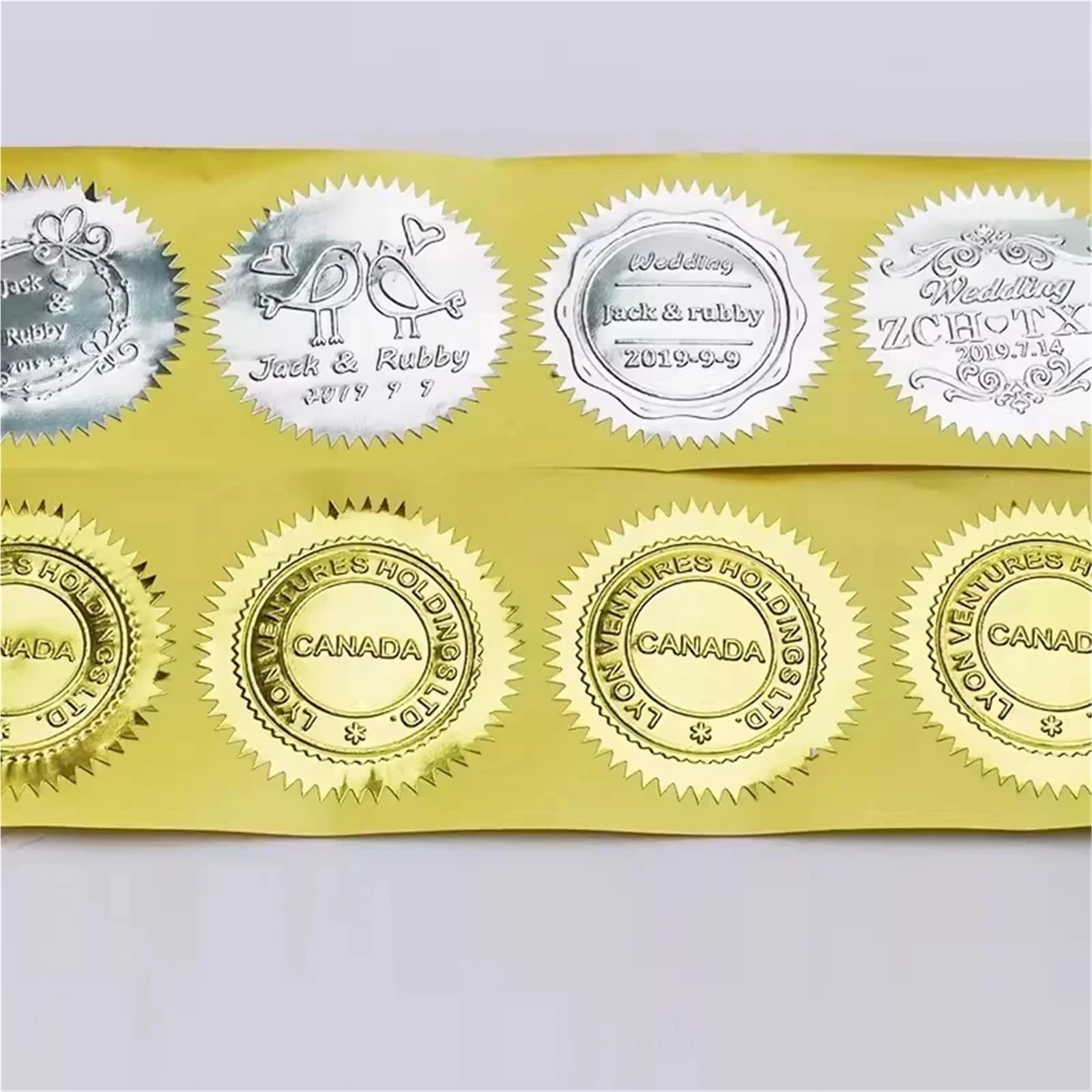 Naklejki wytłoczone 5 rolek pieczęć stalowe tłoczone naklejki 50mm naklejka na przekładnię na metalowy znaczek Scrapbooking Packag prezent(Blue)