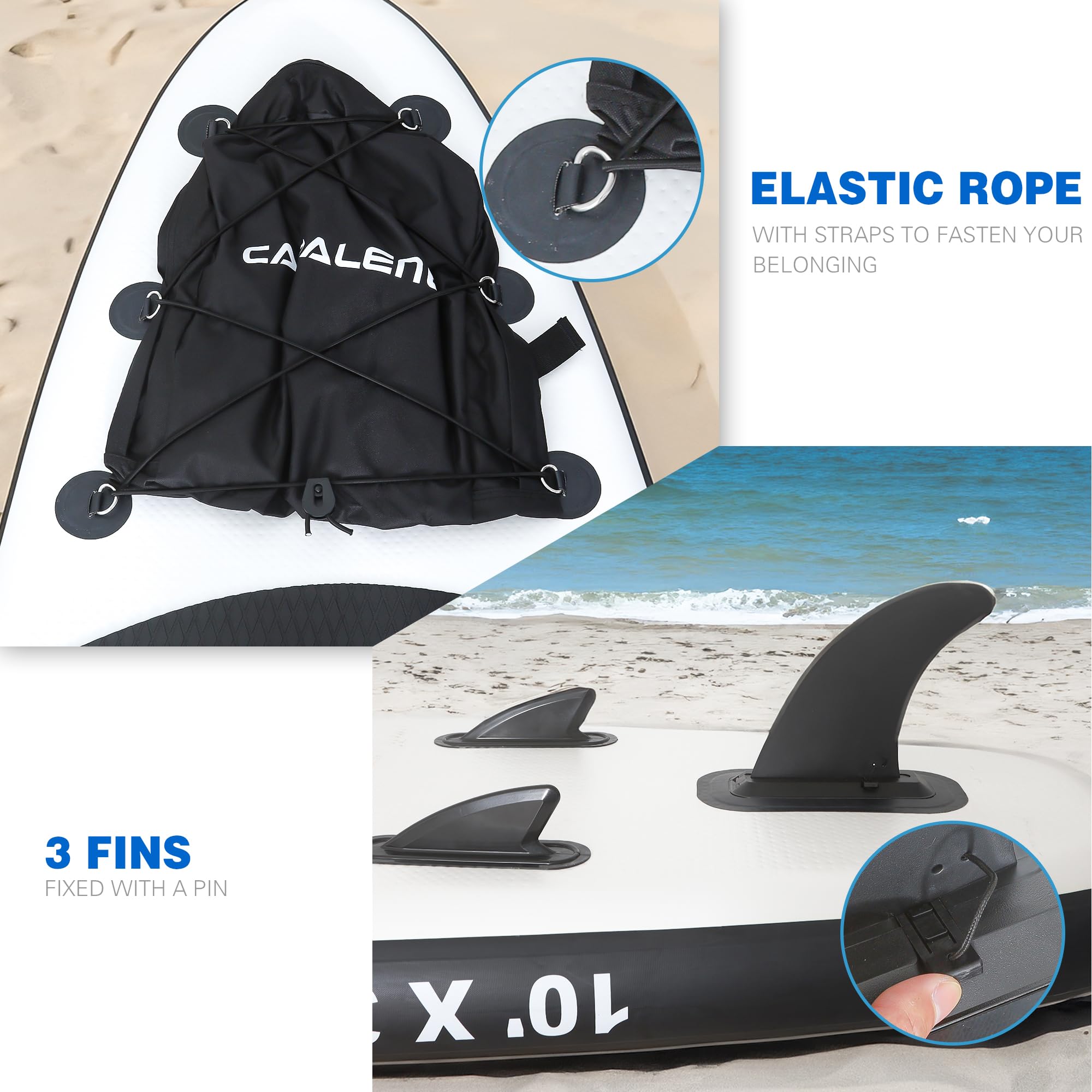 CADALENE Inflatable Stand Up Paddle Board with SUP Accessories, Inflatable Paddle Board for Adults & Youth of All Skill Levels, Adjustable Paddle, Hand Pump, Leash, Nonslip Deck, Repair Kit
