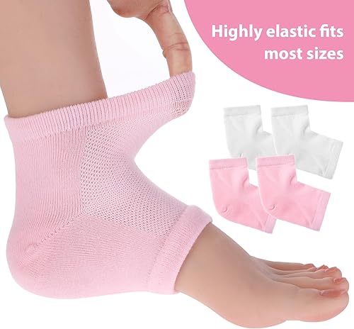 Miniatura 5 de 2 pares de calcetines de talón hidratantes para tratamiento de talón agrietado, calcetines de reparación de talón agrietado, calcetines hidratantes