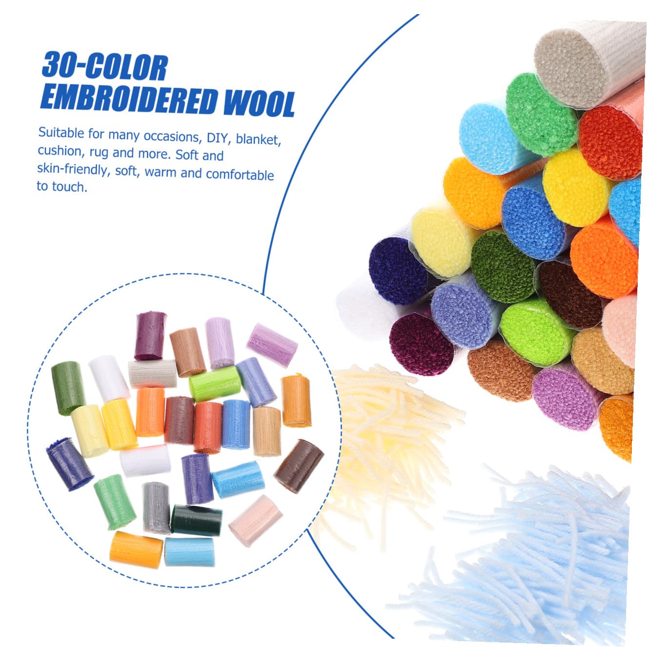 SHINEOFI Vorgeschnittenes Handarbeitsgarn Modisches Garn aus Polyester 30 Rollen Weiches und Sicheres Garn zum Häkeln und Sticken Zufällige Farbe für Selbstgemacht und Teppichherstellung