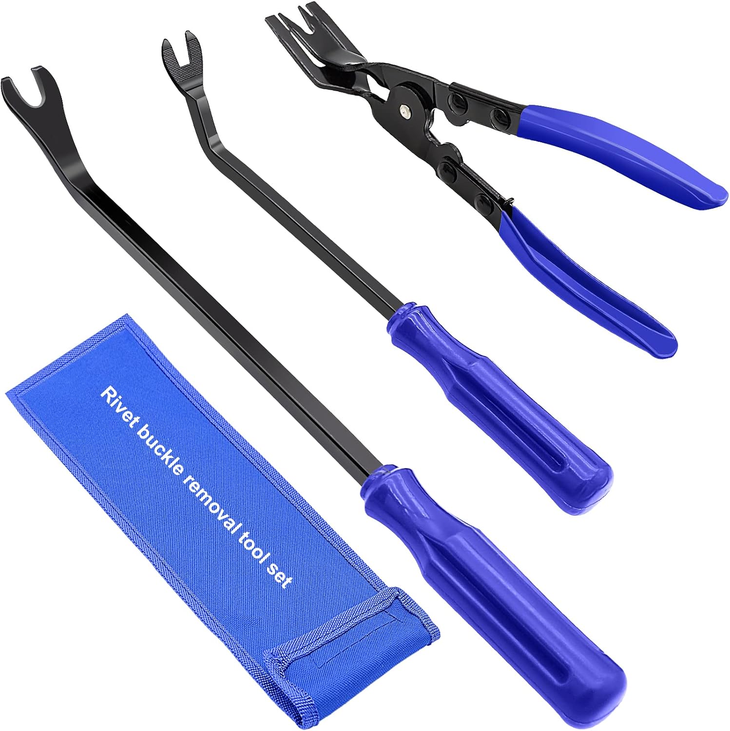 AXELECT 3Pcs Trim Removal Tool -Trim Removal Tool Set,Car Pry Tool Kit, Car Panel Door Audio Trim Tool Kit Bumper Clips Puller Retainer Fastener Clips Remover