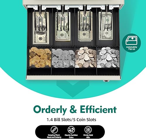 Miniatura 7 de Sistema de gestión de caja registradora 36 departamentos y 10000 PLUs 16 x 14 x 15 pulgadas caja registradora para pequeñas empresas