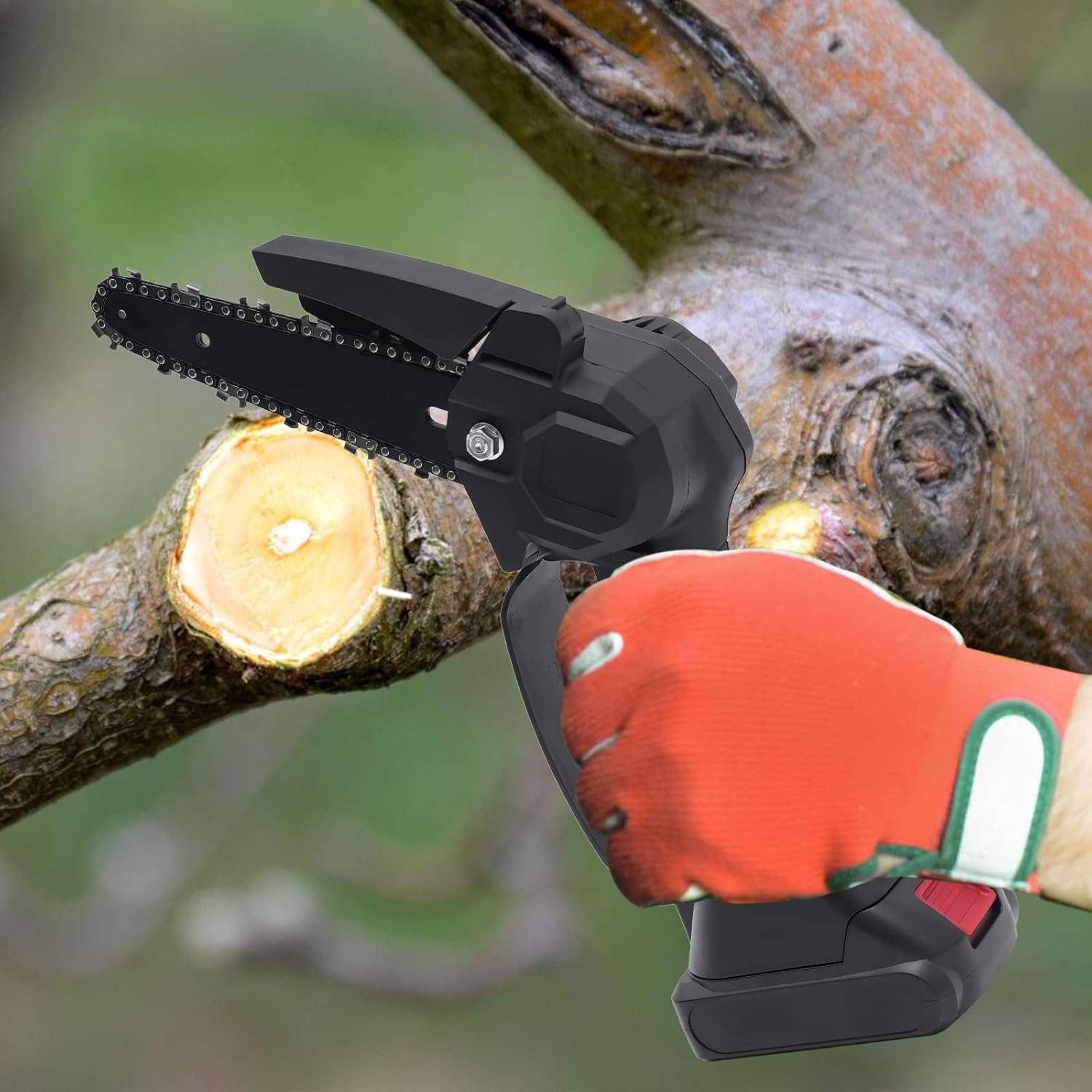 Motosierra De Pértiga Inalámbrica 2 En 1 Y Minimotosierra con Batería De 1500 Mah, Motosierra Eléctrica De Pértiga De 21 V con Extensión De hasta 1,3 M, Sierra De Pértiga De Alcance para Po