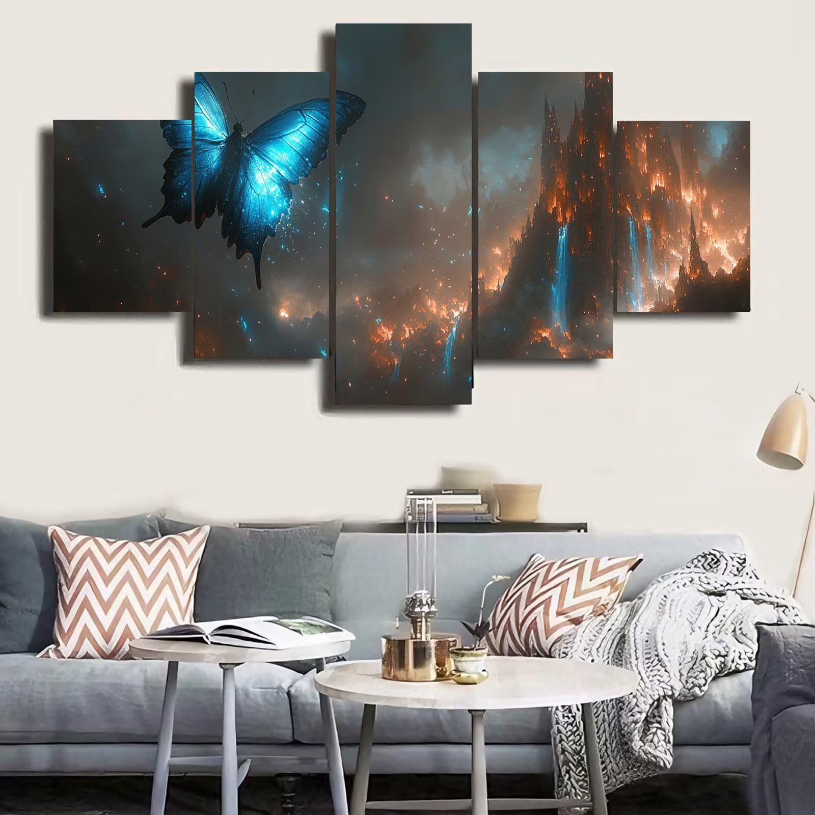Duża sztuka diamentowa dla dorosłych, 5 szt., 60 x 100 cm / 24 x 39 cm, diamentowy obraz, motyl, DIY, pełne wiercenie, cekiny, kryształy, zestawy artystyczne, do malowania po numerach, dla dorosłych