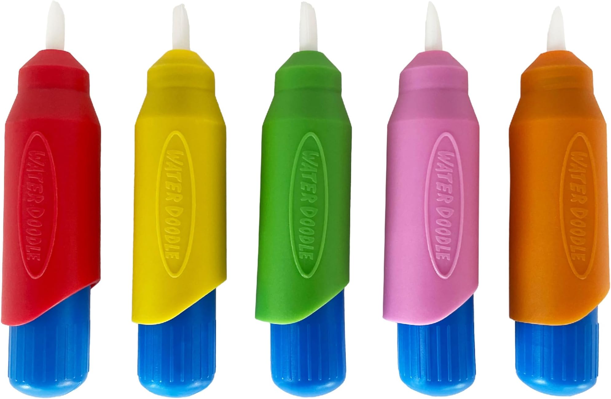 5 Multi-Color Aqua Brushes, Paint with Water Brush Set, Replacement Water Doodle Wow Pens by Kanga Toys for Drawing Books or Magic Mats, for Kids Ages 3+