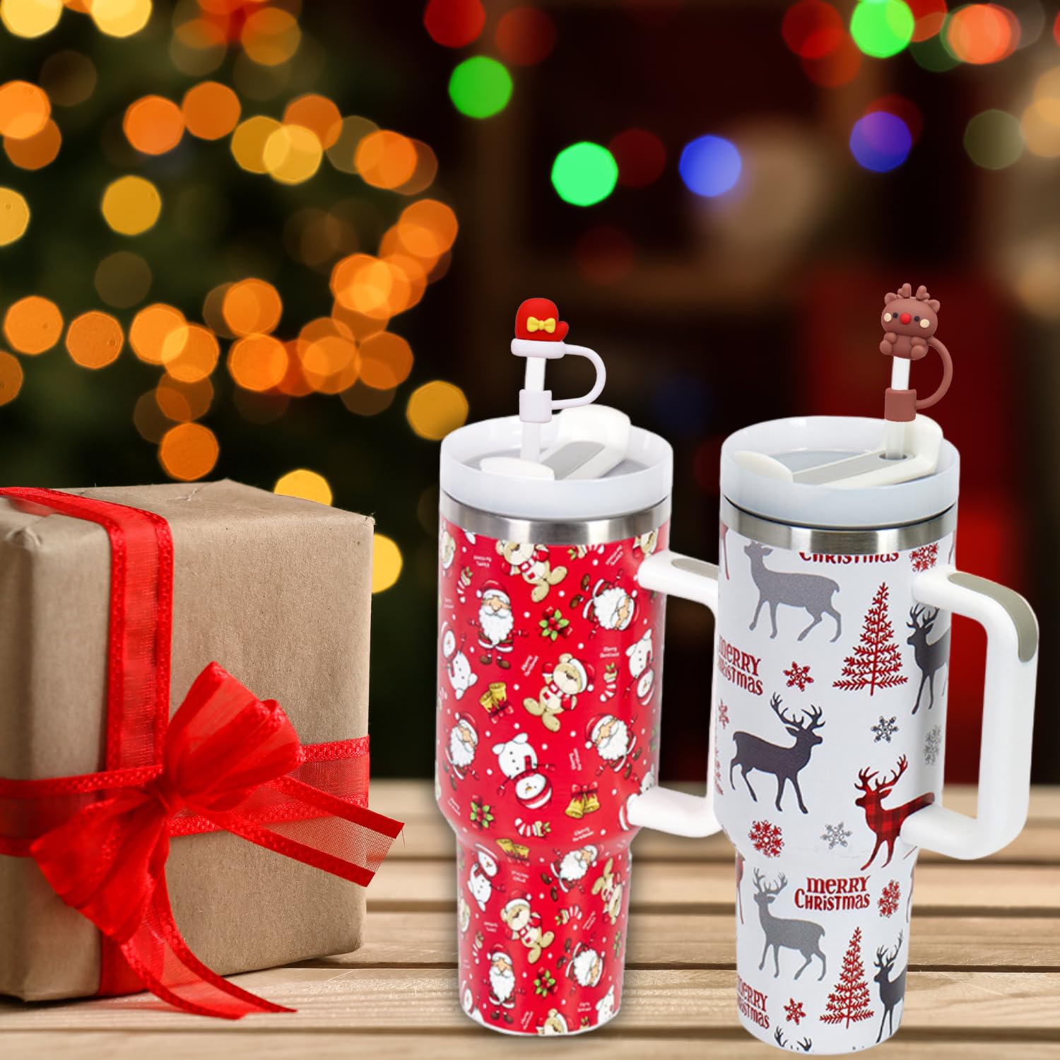 6 Weihnachts-Strohhalm-Abdeckungen Für Stanley-Becher – Silikon, Wiederverwendbar