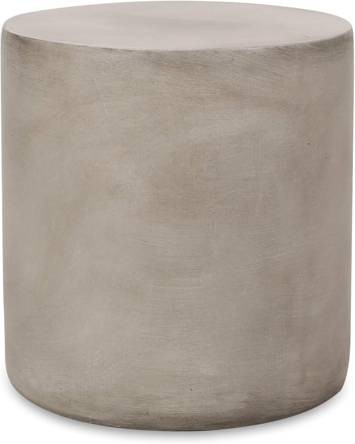 Light Gray Cylindrical Concrete Outdoor Side Table