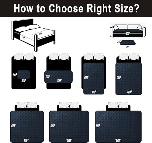 Miniatura 5 de Funda para cama de perro 100% impermeable, de 52 x 82 pulgadas, reversible, tapete de campamento reutilizable para niños, mascotas, perros, gatos,