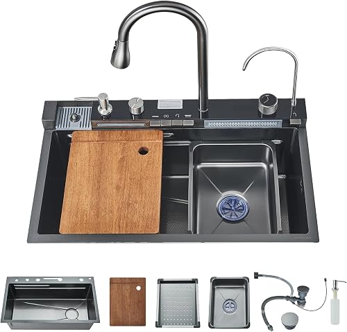 Modern Multi-Functional Kitchen Sink with LED & Temp Control