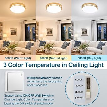 2Pack LED Flush Mount Ceiling Light Fixture 16inch 35W