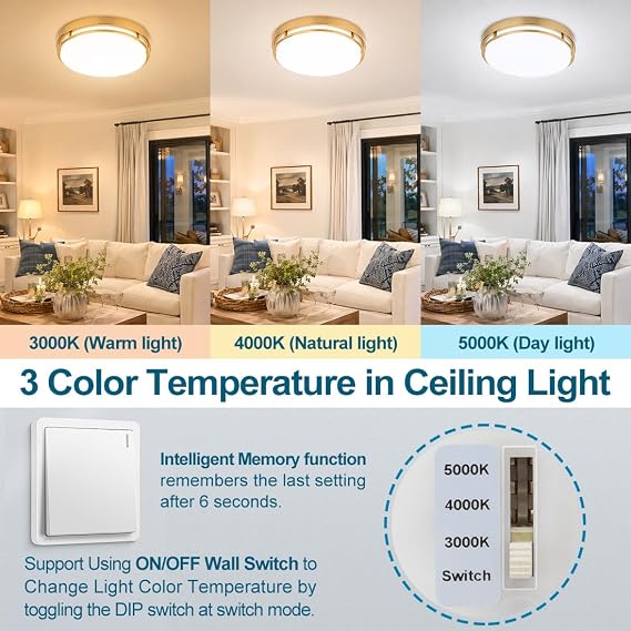 2Pack LED Flush Mount Ceiling Light Fixture 16inch 35W