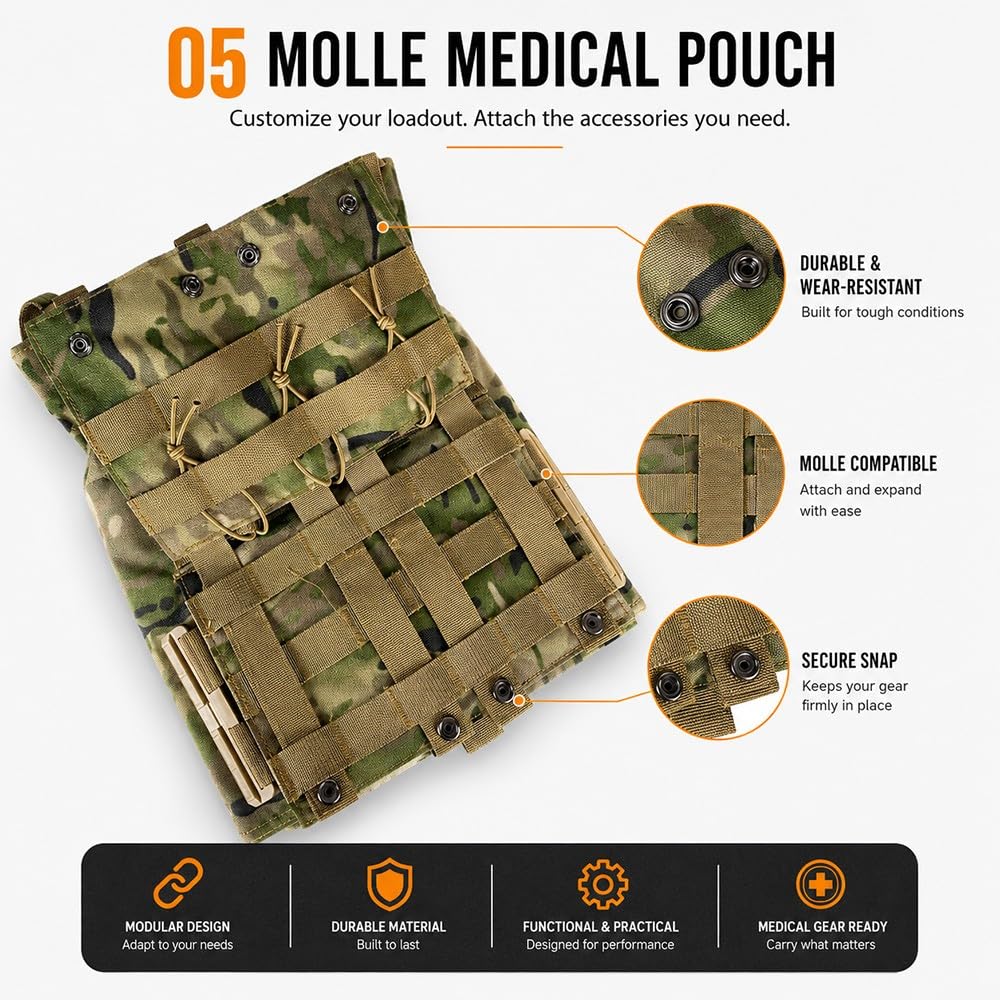 Chaleco Táctico MOLLE Ajustable para Hombre y Mujer,Chaleco Airsoft Ligero con Bolsillos para Cargadores Liberación Rápida para Paintball Caza Entrenamiento Outdoor Wargame